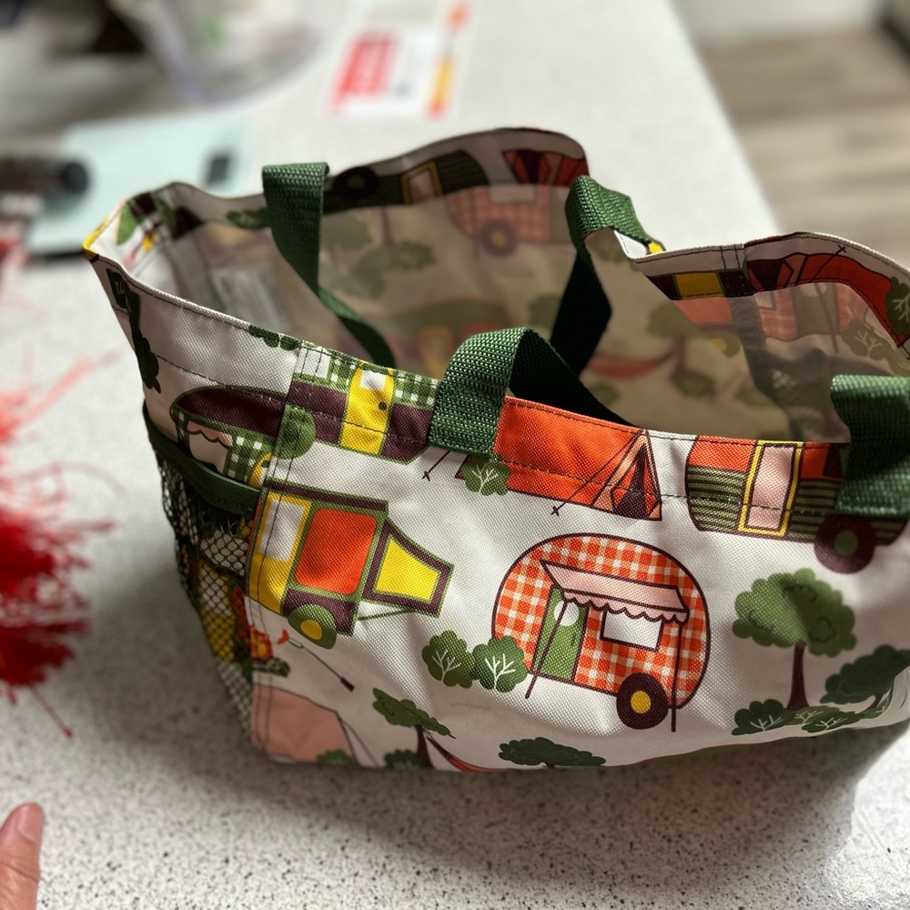 Thirty-One Camping Tote Bag - Green and Orange